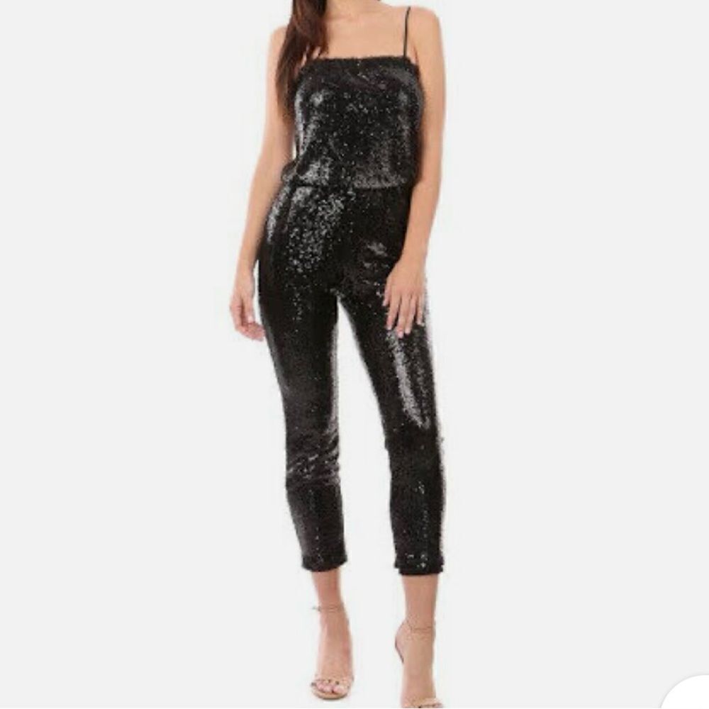 JAY GODFREY Black BIDIAK Sequin Embellished Tank Blouson Slim Pant
Jumpsuit